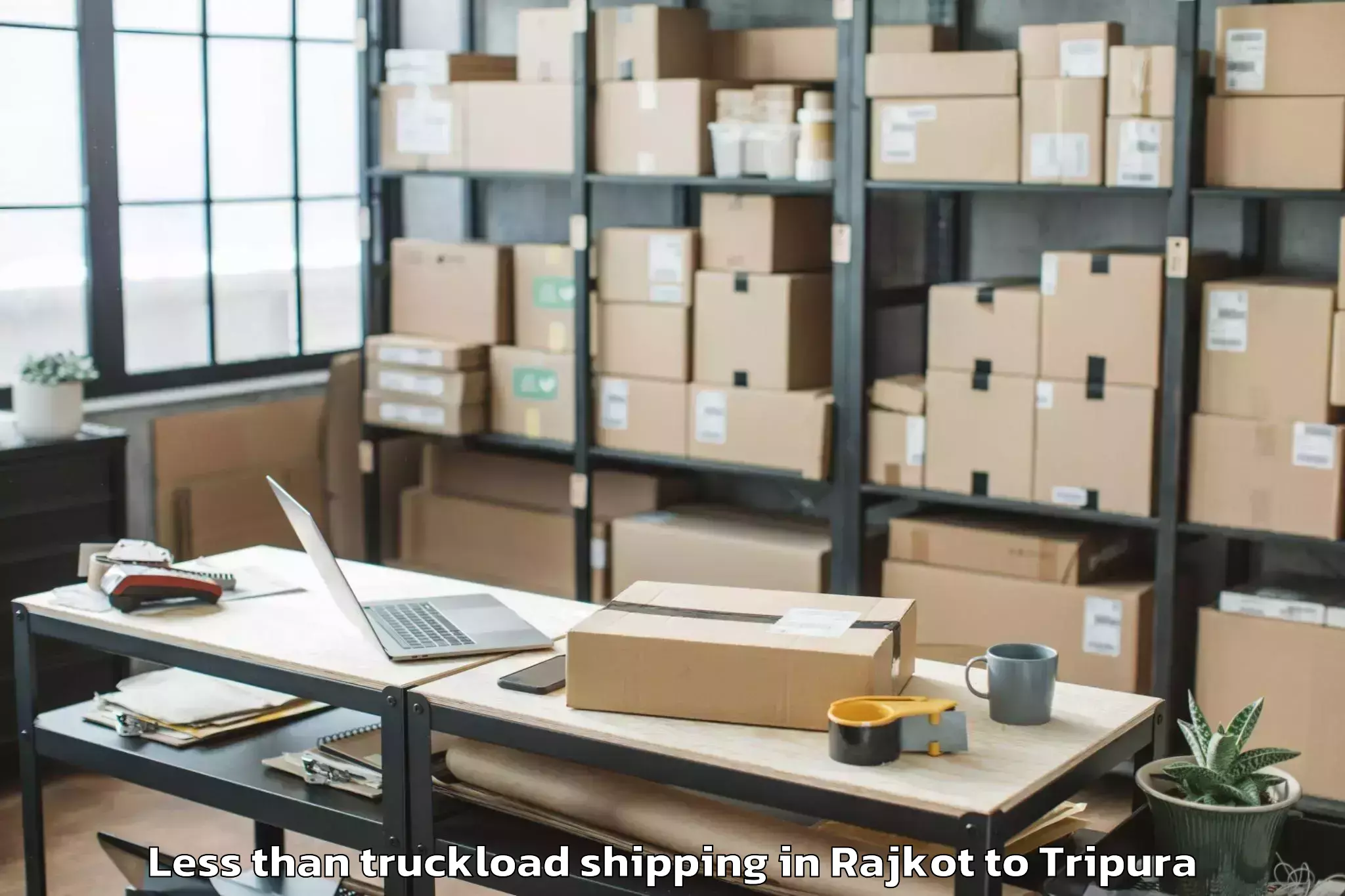 Discover Rajkot to Manughat Less Than Truckload Shipping